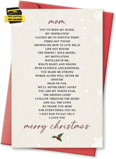 Sweet Christmas Card for Mom, Funny Love Poem Christmas Gifts for Mother, Xmas T