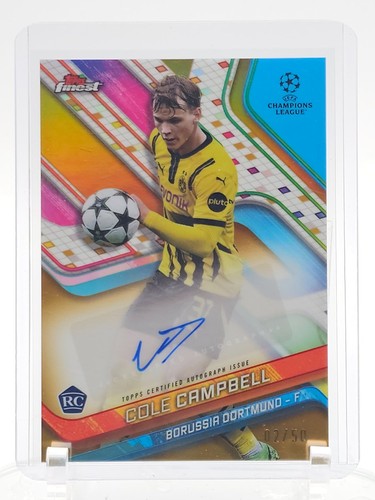 COLE CAMPBELL 2024-25 TOPPS FINEST UEFA CLUB GOLD ROOKIE RC AUTO /50 Q8180