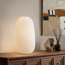 9.5" Modern Ceramic Table Lamp, Fully Dimmable Bedside Lamp for Bedroom Living R