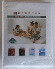 Full Size Cotton Terry Waterproof Mattress Protector by Bedecor