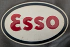 Vintage 1950s Esso Gas Pump Plate Brass Tag with Enamel 4”