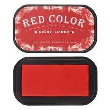 Red Large Ink Pads for Stamps, Fingerprint, Scrapbooking, 3.8 x 2.1 Inch