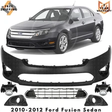 Front Bumper Cover Fascia Paintable Kit For 2010-2012 Ford Fusion Sedan 4-Door