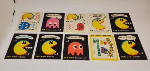 1980 lot de 28 cartes autocollants Pac Man Bally Valley MFG Co #4 - Photo 1/4