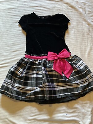 black and pink plaid dress Pink And Black Plaid Pattern(2)-1 Womens Summer Dress Tie Back A Line Flare Dress
