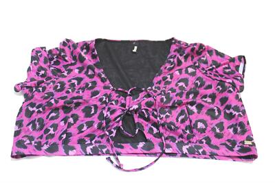 Snag Women's Plus  Cheetah As You Wish Swim Top JL3 Pink Size 20-22 NWT