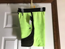 NWT Russell Boys Athletic Dri-Power 360 Shorts Pockets Bright Green Size 10/12