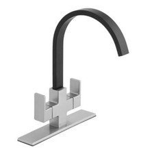 Farrington Double-Handle Kitchen Faucet Matte Black Stainless Steel Finish