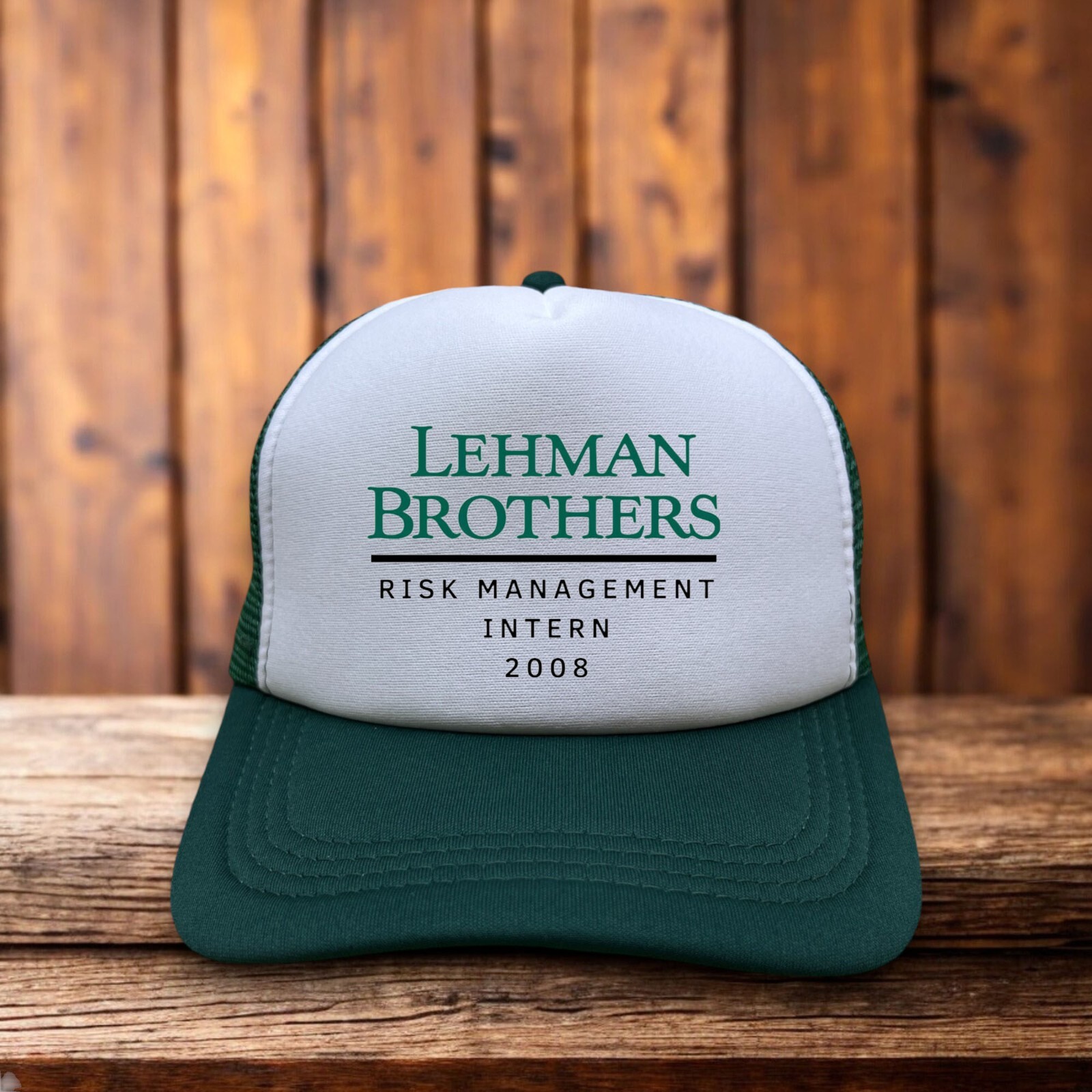 Intern Hat Lehman Brothers Risk Management Intern 2008 Mens Trucker Hat Green ...
