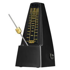 LEKATO Mechanical Metronome Vintage Music Timer Copper Tempo Piano Guitar Black