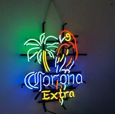 New Corona Extra Parrot Palm Tree Neon Light Sign Beer Lamp US Stock 19"x15"