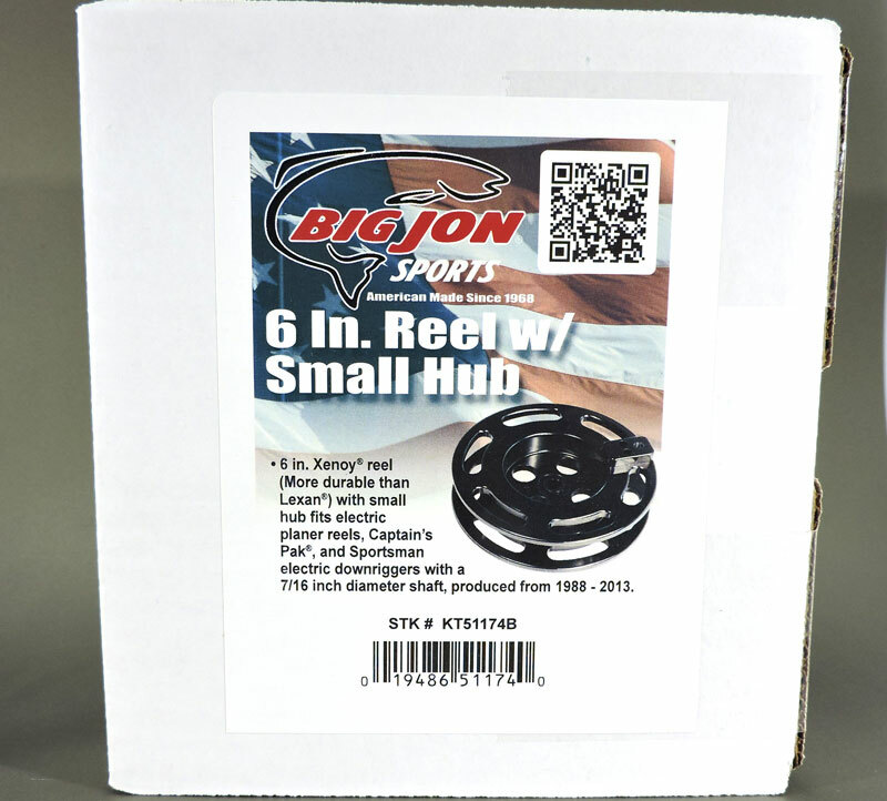 Big Jon 6 Inch Reel w/ 7/16" Small Hub Fits Electric Downriggers