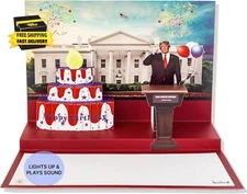 Talking Trump Pop up 3D Birthday Card with Donald Trump Real Voice with Light &