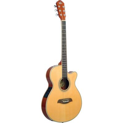 Oscar Schmidt OG8CEN Acoustic Electric Folk Guitar, Natural