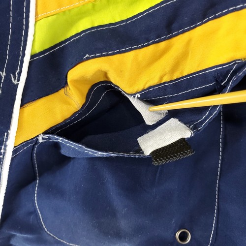 Quad Seven Blue & Yellow Swim Trunks Youth 16-18 Cargo Pockets Inner Brief - Picture 6 of 11