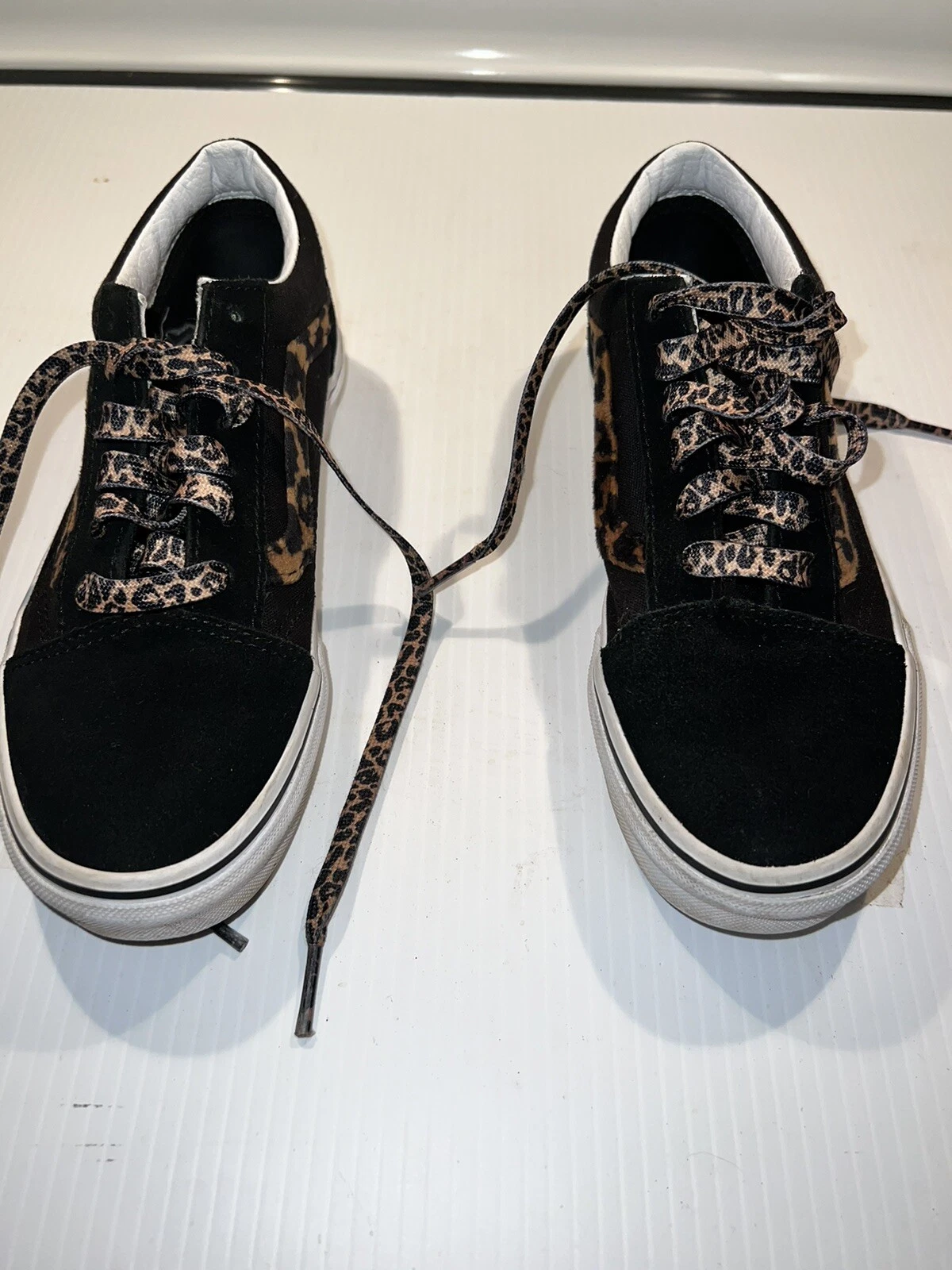 Vans nero leopardato fuori parete junior taglia 3 5