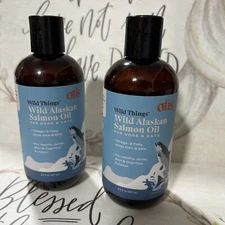 Wild Things Wild Alaskan Salmon Oil For Dogs & Cats (2 Pack) 8.0 Oz;Exp 10/26.