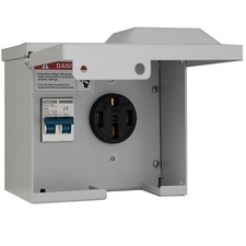 50 Amp Rv Outlet Box with Breaker,Rv Electrical Outlet,Ul Listed NEMA 14-50 Outl