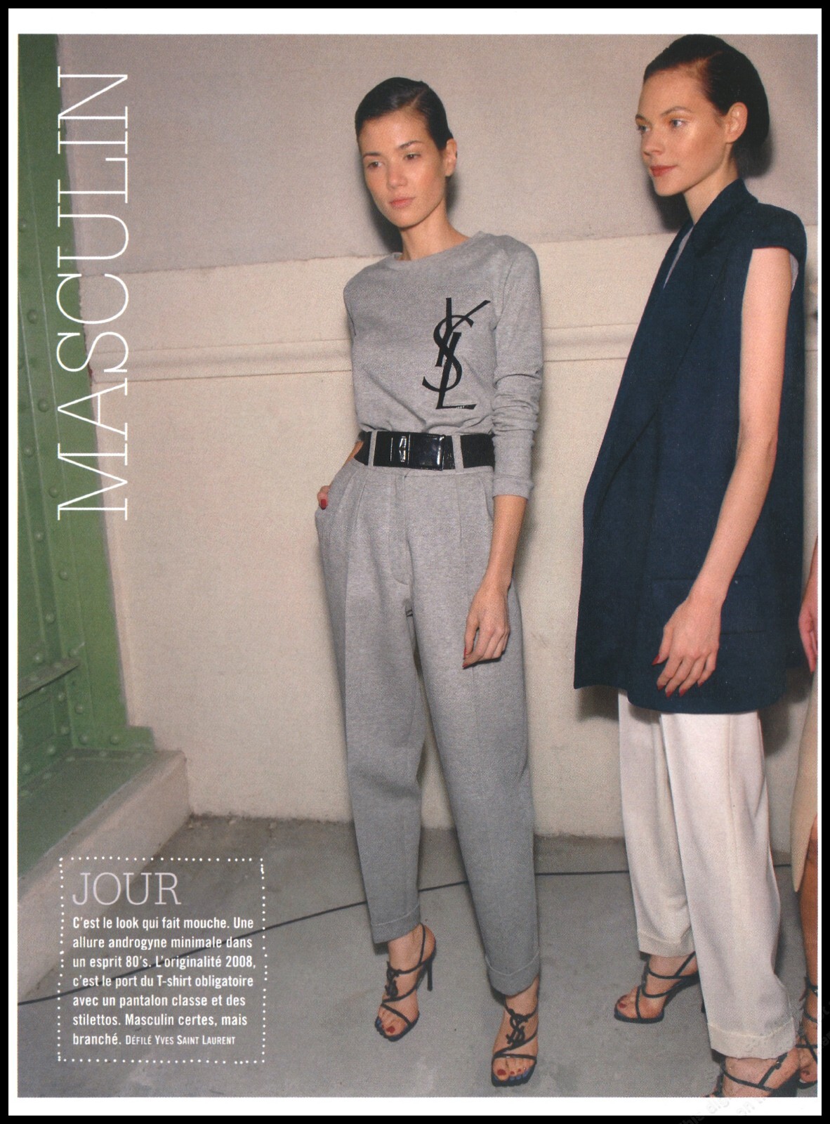 SAINT LAURENT Scarpe Tacchi Alti YSL Stampa Rivista Pubblicità Donna Moda Gambe Lunghe 2008 1pg