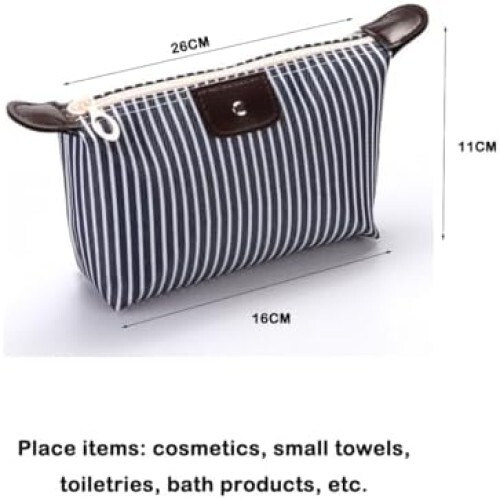 2 Pack Make Up Bag,Travel Make Up Bag,Toiletry Bag,Nylon Cosmetic Bag,Light Pink - Picture 3 of 7