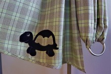 HANDMADE Tragetuch Baby Ring Sling Carrier Hellgrün/Flieder Kariert NACH MASS