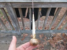 Antique Vintage 38" Parasol Umbrella "Gold"  Mother of Pearl Handle