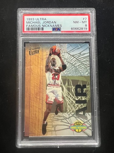 1993 ULTRA FAMOUS NICKNAMES #7 MICHAEL JORDAN FAMOUS NICKNAMES AIR JORDAN PSA 8