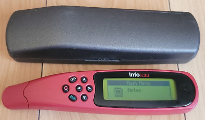 Wizcom InfoScan Handheld Scanner Pen Red with Case -- TESTED READ