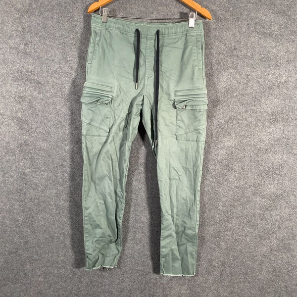 Zanerobe Pants Womens 8 Green Jogger Cut Off Cargo Regular Pull On Streetwear