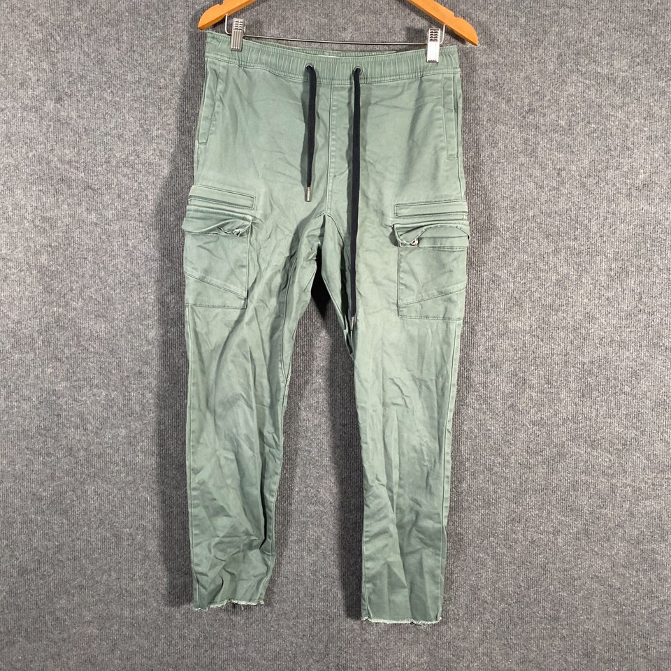 Zanerobe Pants Womens 8 Green Jogger Cut Off Cargo Regular Pull On Streetwear