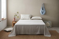 DAPU Pure Linen Sheets Set 100% French Flax (Flat, Fitted and 2 Pillowcases)