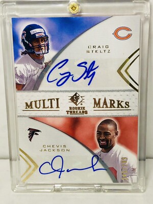 2008 UD SP THREADS MULTI MARKS CRAIG STELTZ CHEVIS JACKSON DUAL AUTO 245/299