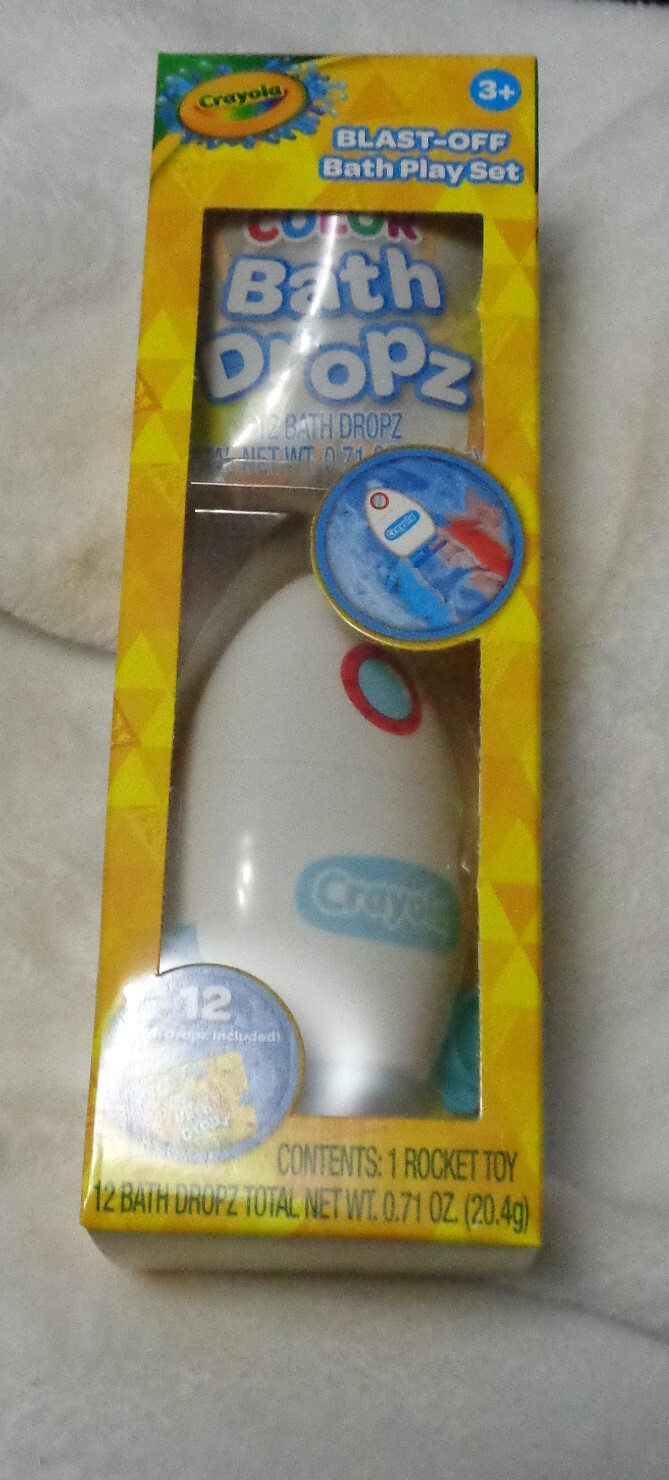 New Crayola Blast-Off Bath Play Set with 12 Bath Dropz