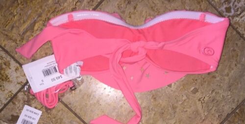 Neu mit Etikett Rip Curl Sternenäugiges Bandeau Love Surf pfirsichfarbenes Bikini-Top Badeanzug Damen L - Bild 3 von 3