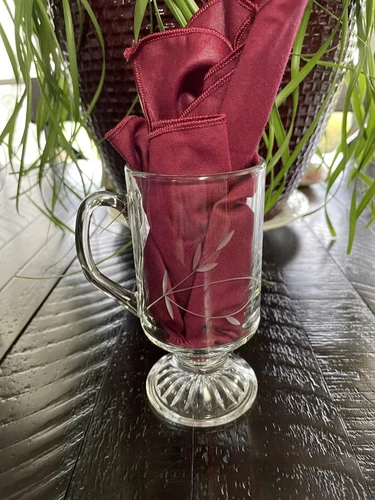 Vintage Princess House Heritage Footed Irish Coffee/Tea Mug Retired 8 Oz. Etched
