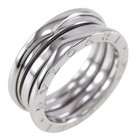 Bvlgari B-zero1 Ring Be zero one 2 bands K18 white gold #7.8(Us Size) 9.5g.