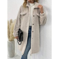 Collared Neck Drop Shoulder Coat