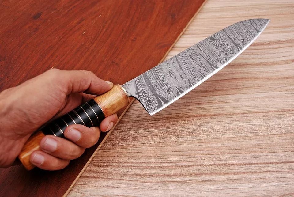 Damascus Chef Knife Custom Made Cutlery Kitchen -Hand Forged Damascus Steel 1281