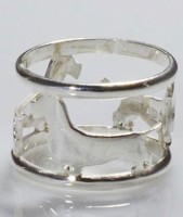 Lochbandring 3 Dackel Harthaar In Sterlingsilber Luce
