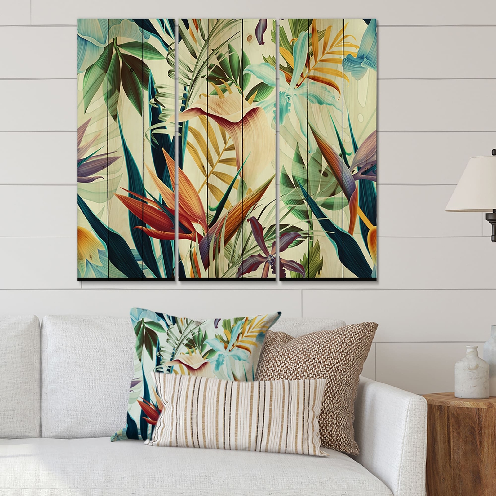 Designart 'Tropical VIntage Flowers I' Tropical Print on