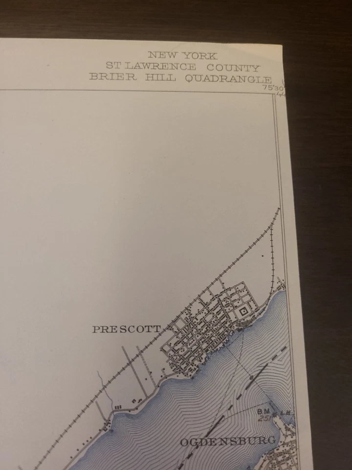 1944 St Lawrence County Brier Hill New York Antique USGS Topographic Map Vintage - Image 2 of 4