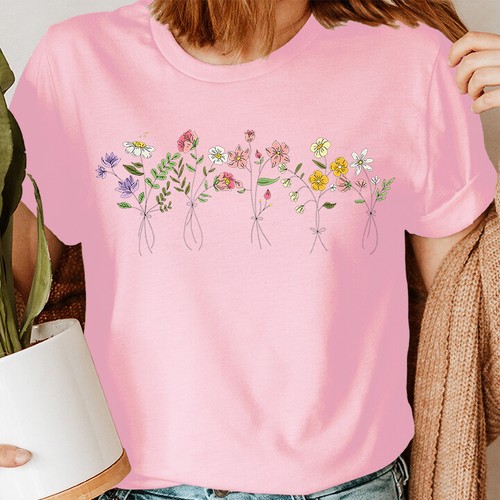 Botanical Flowers Summer Vibes Sun Kissed Summertime Summers Womens T-shirt #S - Picture 5 of 6