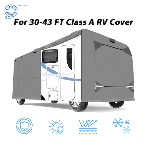 Gray For 30-43 FT Class A RV Cover Storage Motorhome Trailer Camper Waterproof