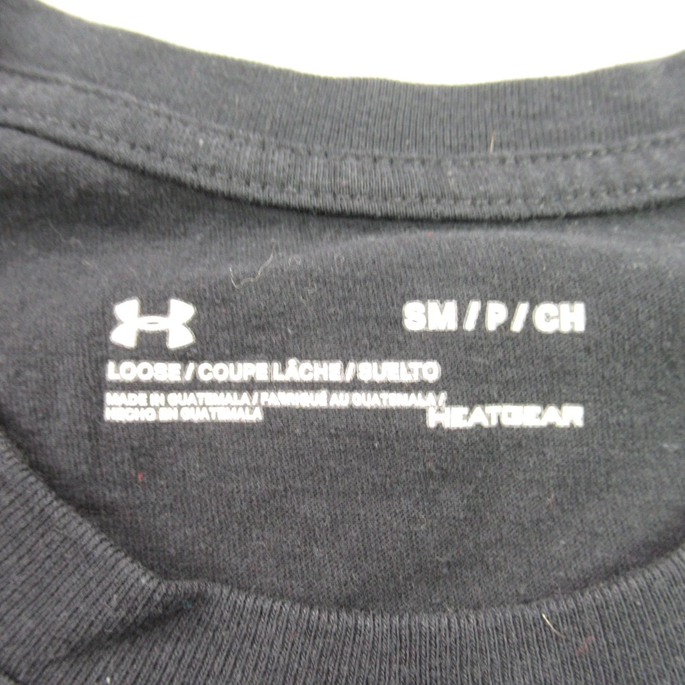 Under Armour Shirt Boys Small Short Sleeve Casual Black Crew Neck Outdoors - Image 4 of 4