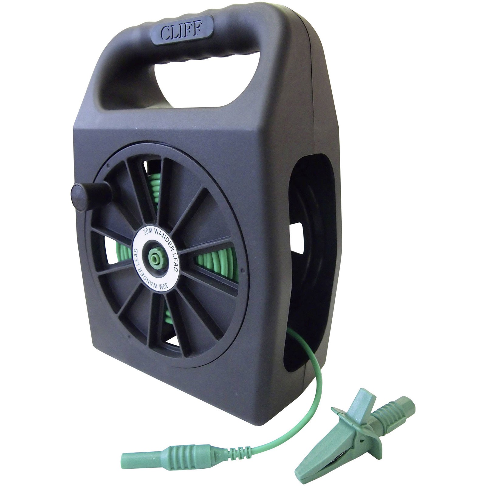 Cliff PG Test Lead 4mm Plug & Socket 30m Green Reel