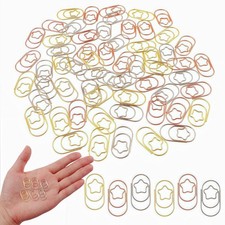 60 PCS Star Paper Clips Set, Colorful 0.86 0.47, Gold, Silver, Rose Gold