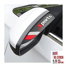 2PCS Rear View Mirror Rain Eyebrows, Waterproof PVC Auto Side Mirror Sport/Red