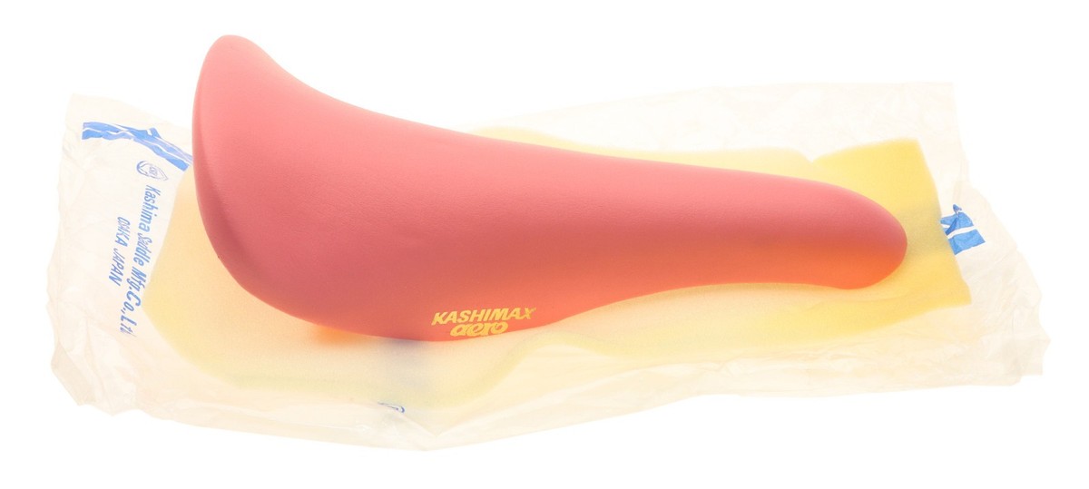 Kashimax Aero AX-4A Padded Saddle Steel Rails Pink Leather