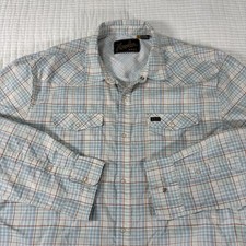 Howler Brothers Shirt Mens Large Plaid H Bar B Tech Snap Performance Western