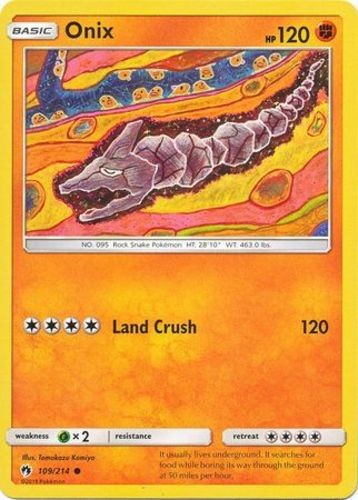 Onix - 109/214 - Common (Lp) Lost Thunder - Fighting Pokémon